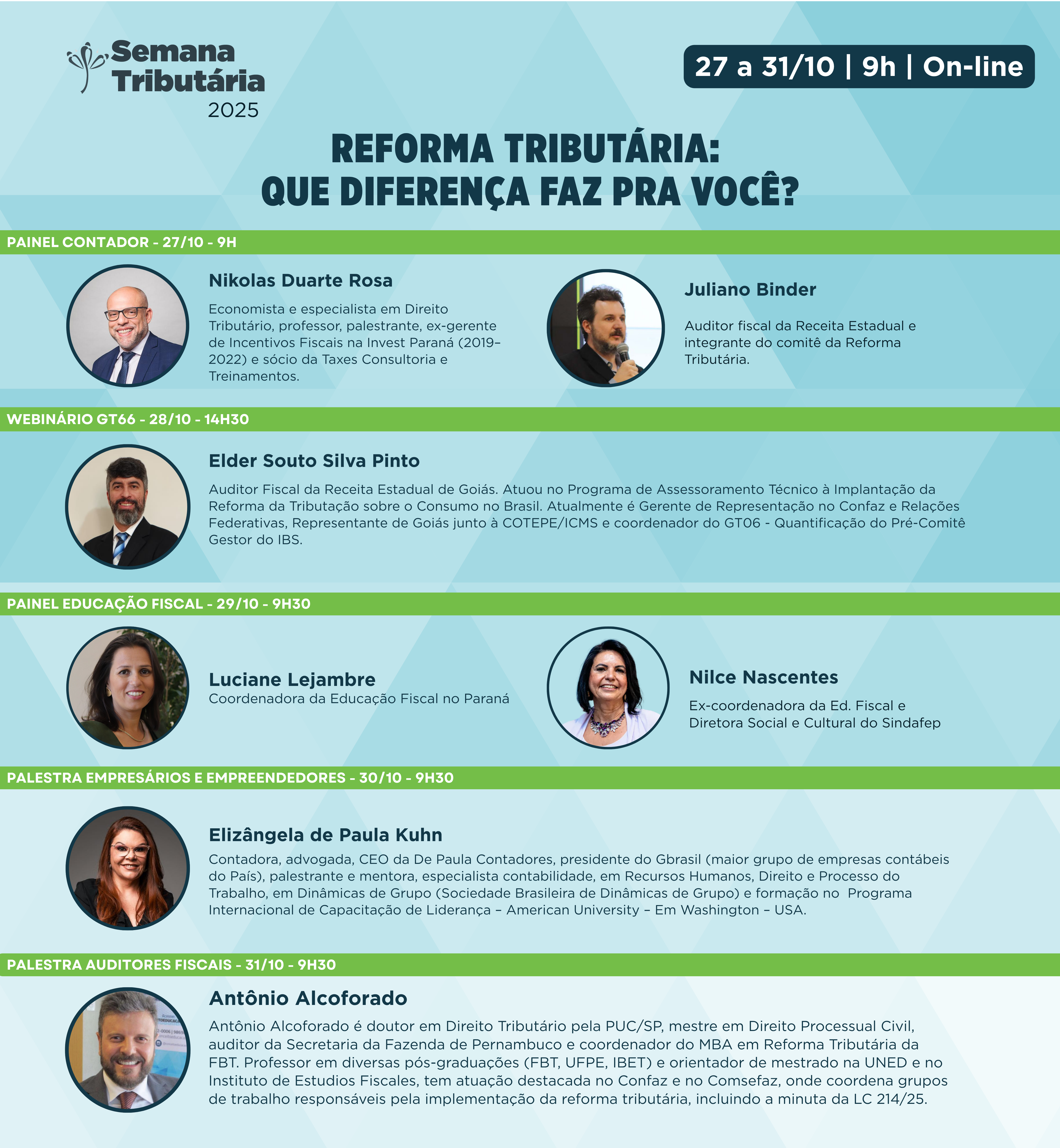 PROGRAMAÇAO DA SEMANA TRIBUTARIA 2025