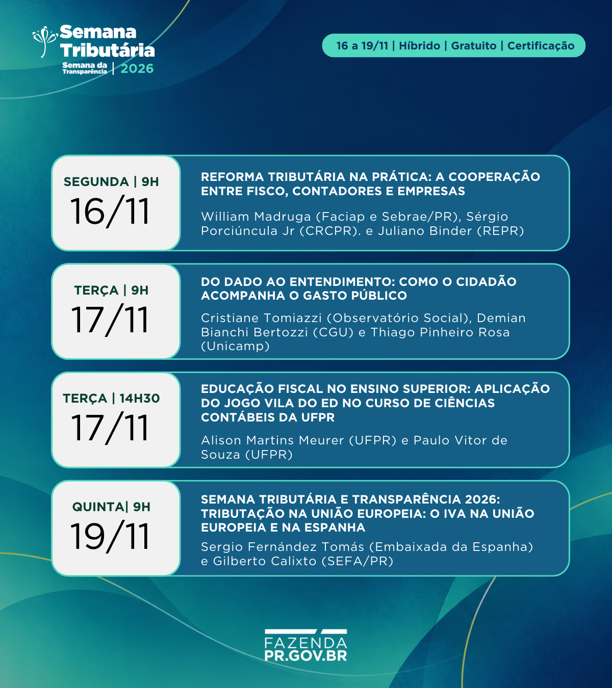Programação Semana Tributária 2026